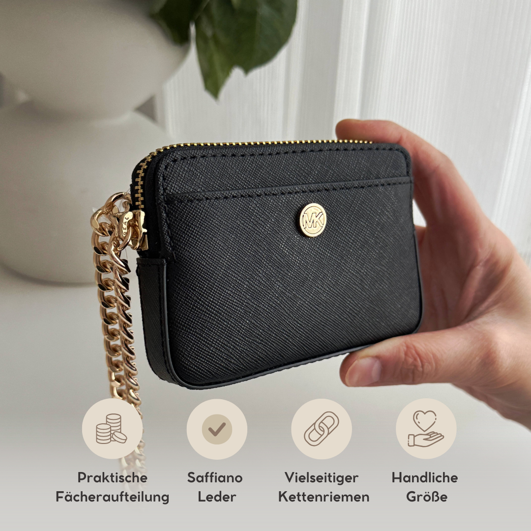Michael Kors Geldbörse Black gold Saffiano Leder