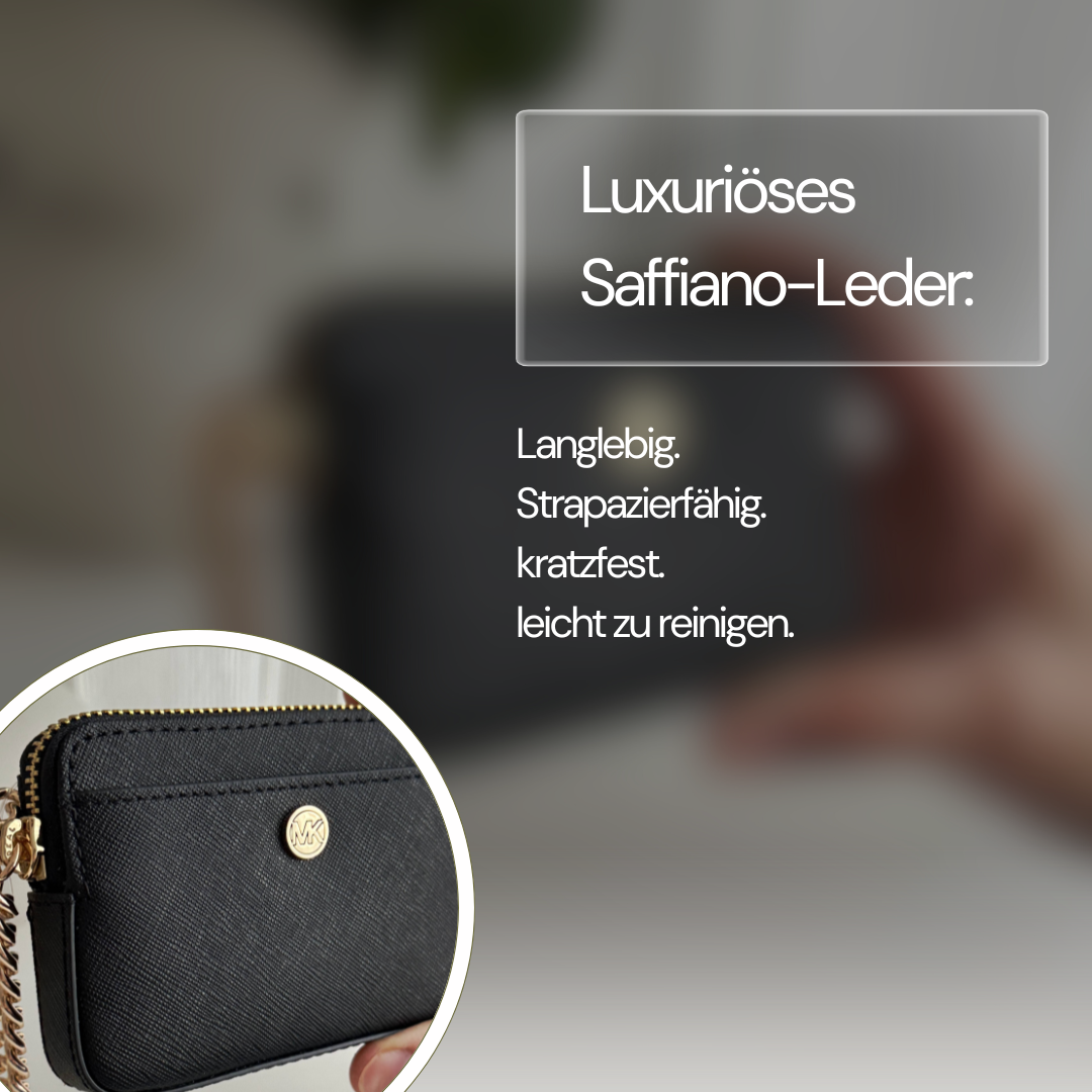 Michael Kors Geldbörse Black gold Saffiano Leder