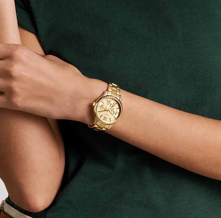 Fossil Uhr Rye Multifunktionswerk goldfarben am Handgelenk