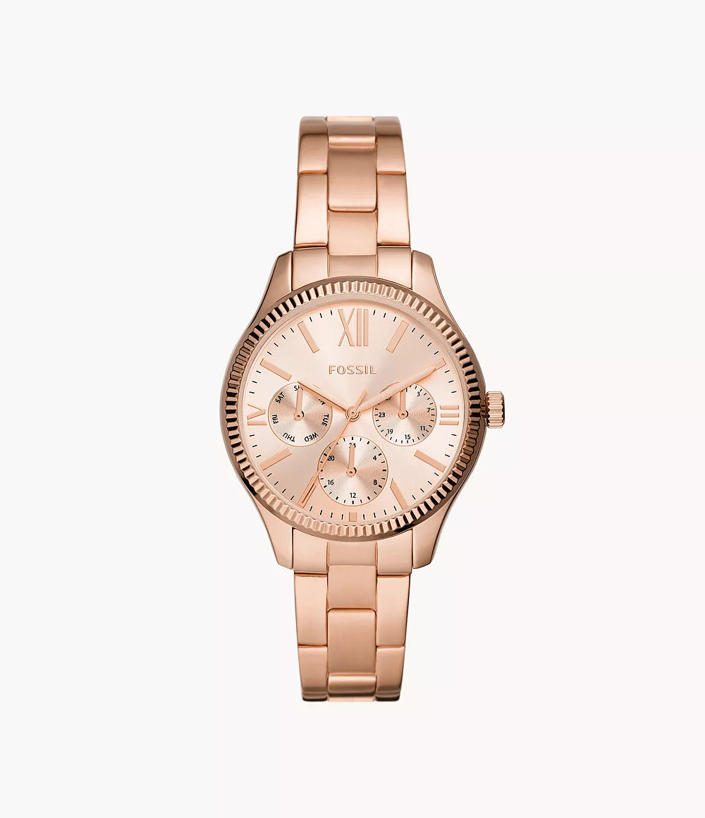 Fossil Rye Multifunction Rose Gold-Tone Stainless Steel Watch