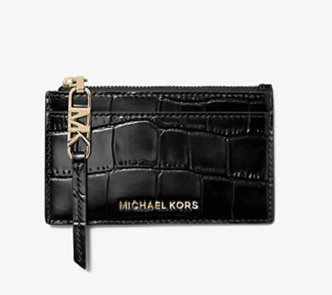 MICHAEL KORS Kartenetui Empire Small aus Leder mit Krokodilprägung
