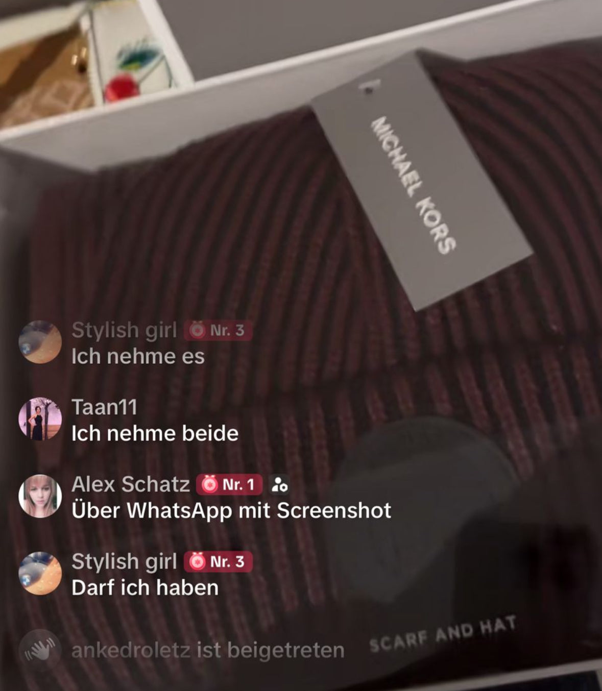 Mk mütze schal set