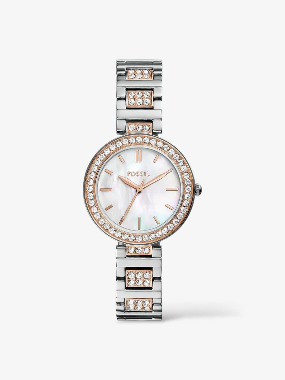 Fossil Uhr Karli 3-Zeiger-Werk Bicolor silber Roségold