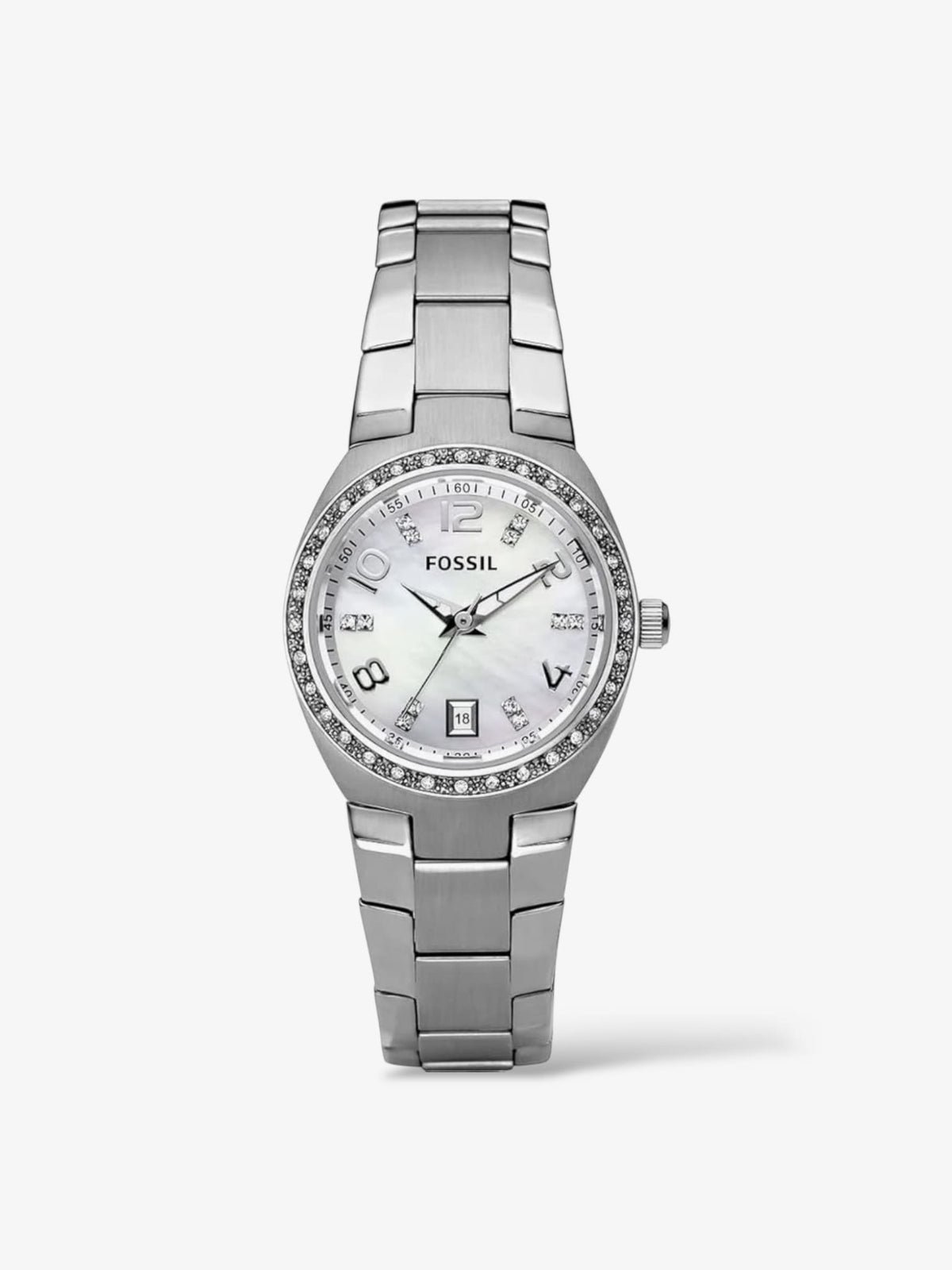 Fossil Damenuhr silber mit glitzersteinchen