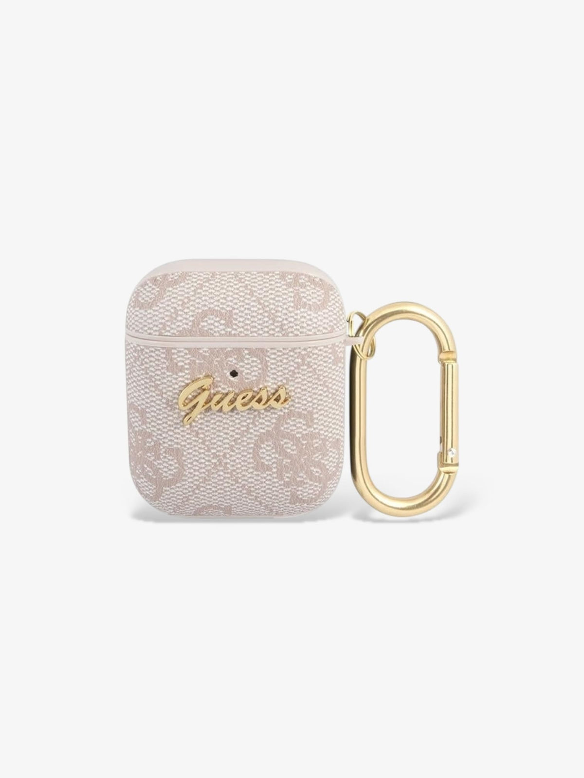 Guess AirPods 1/2 Hülle pink 4G Script Metal Collection