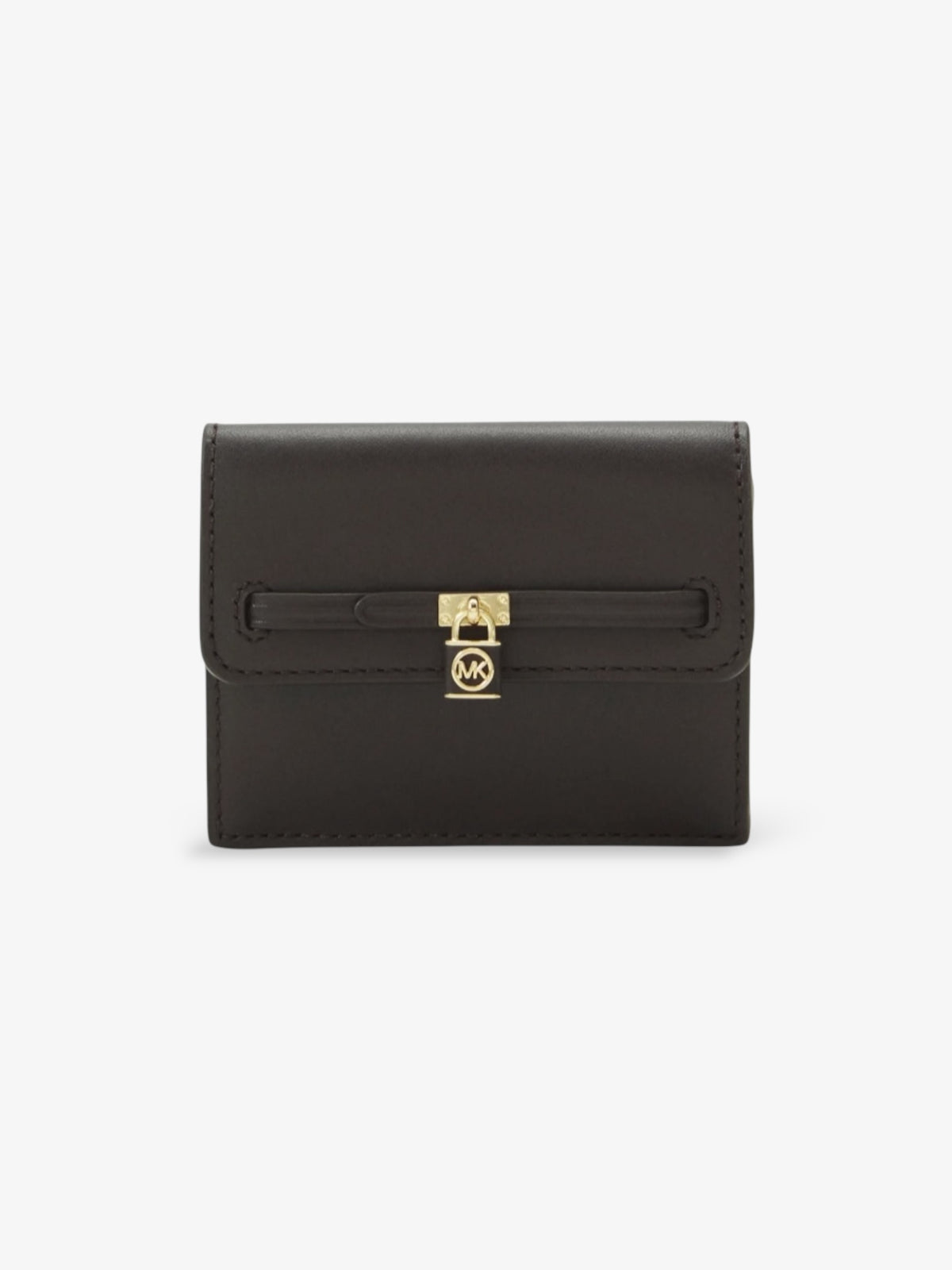 Michael Kors Hamilton chocolate kleiner brauner Geldbeutel mit goldenen Akzenten