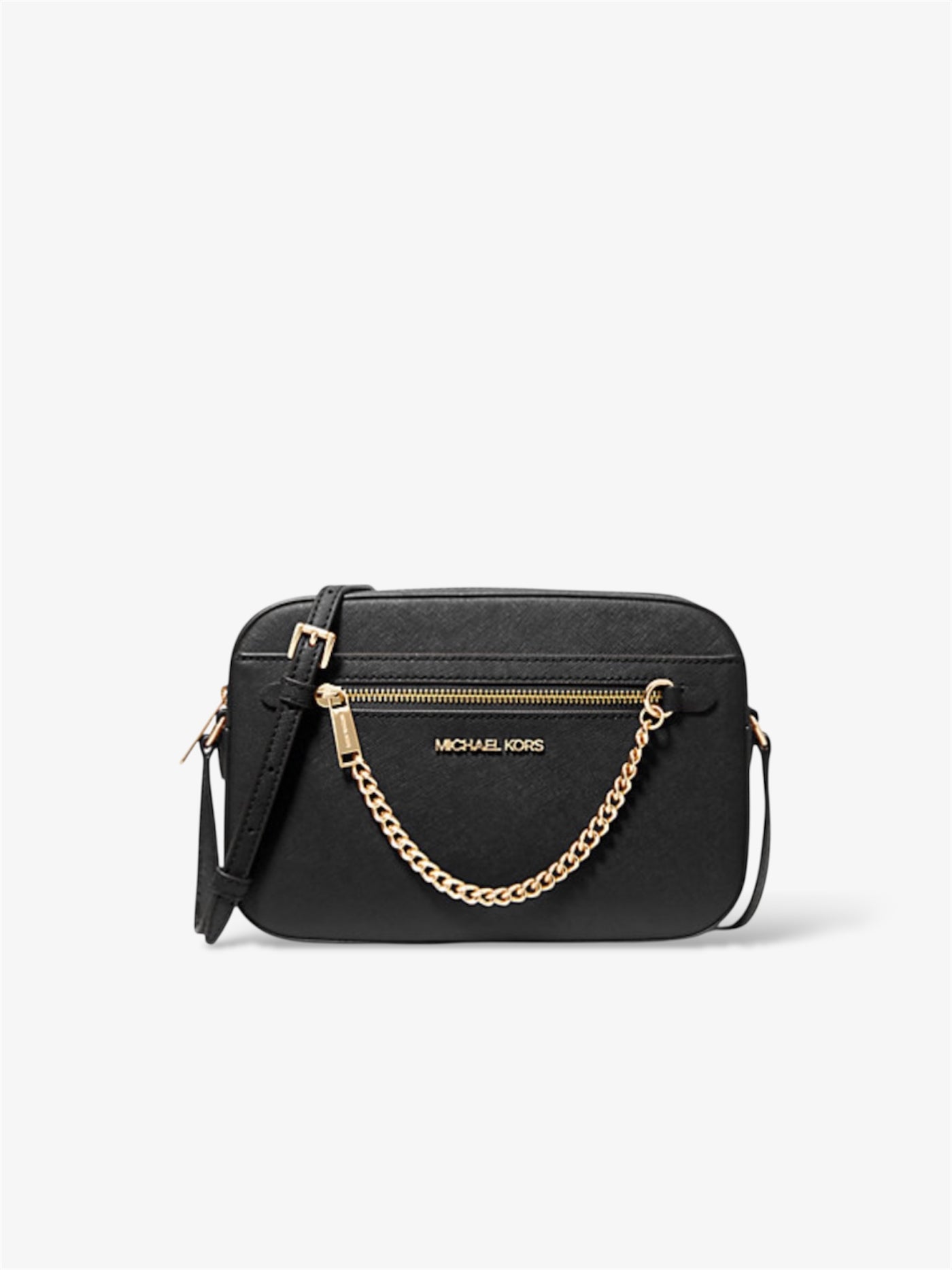 Michael Kors Jet Set Crossbody chain schwarz gold Vorderansicht