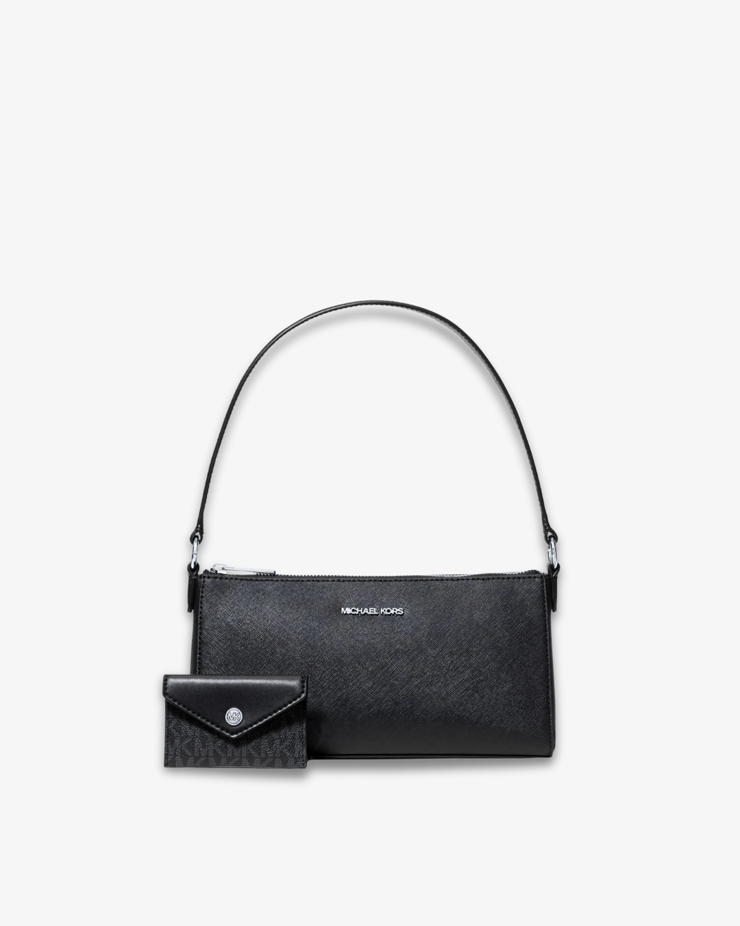 Michael kors Vincent schultertasche mit kleinem Geldbeutel in schwarz Vorderansicht