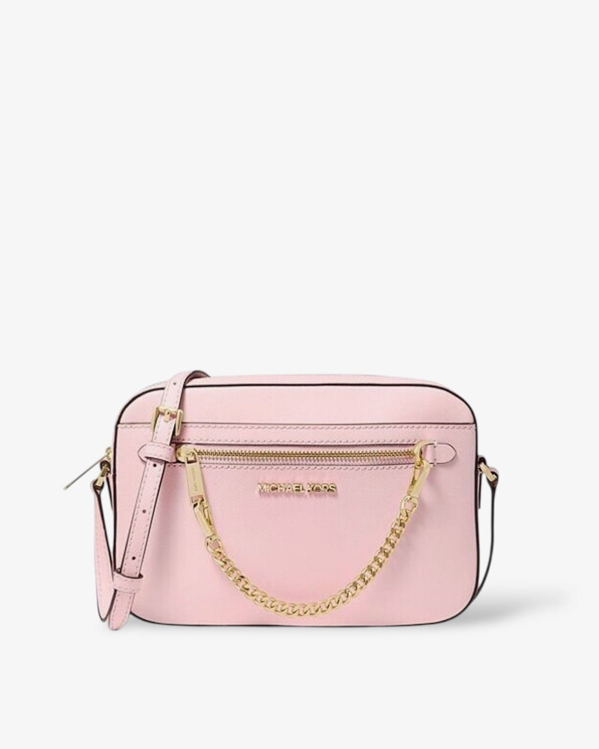 Michael Kors Jet Set Crossbody Bag in Powder Blush – Vorderansicht der eleganten Umhängetasche aus Saffiano-Leder