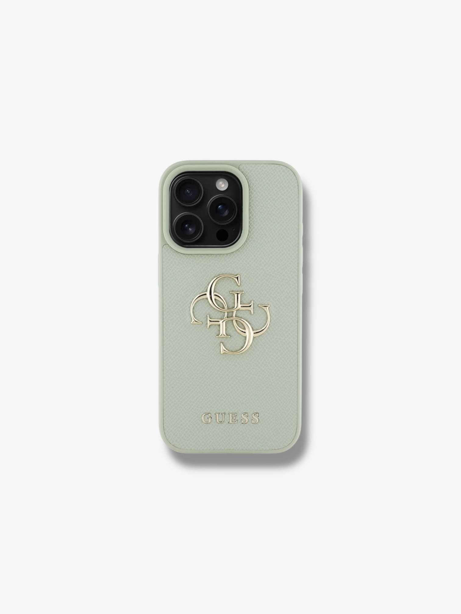 Guess Grained Big 4G Logo Small Classic Logo iPhone 16 Pro Max green