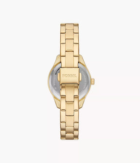 Fossil Uhr Rye 3-Zeiger-Werk Datum goldfarben