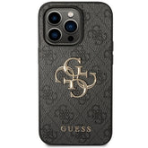 Guess 4G Big Metal Logo iPhone Hardcase in Grau