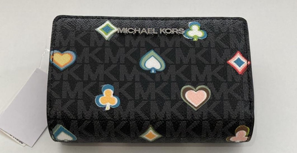 Michael Kors Geldbeutel mit logo und muster schwarz