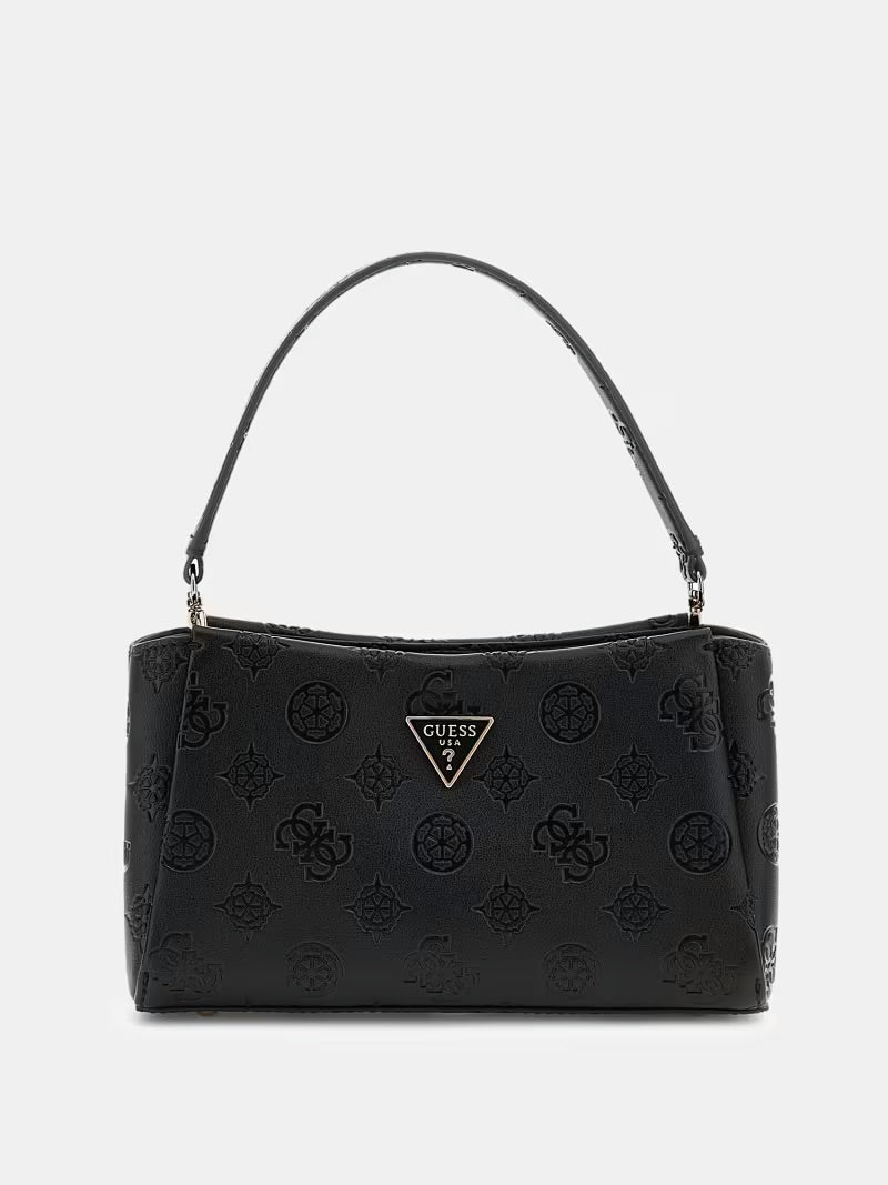 Guess Tisha 4G Peony Logo Mini Handtasche schwarz