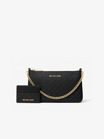 Michael Kors Medium Logo Pouch & Card Case Gift Set Signature Canvas