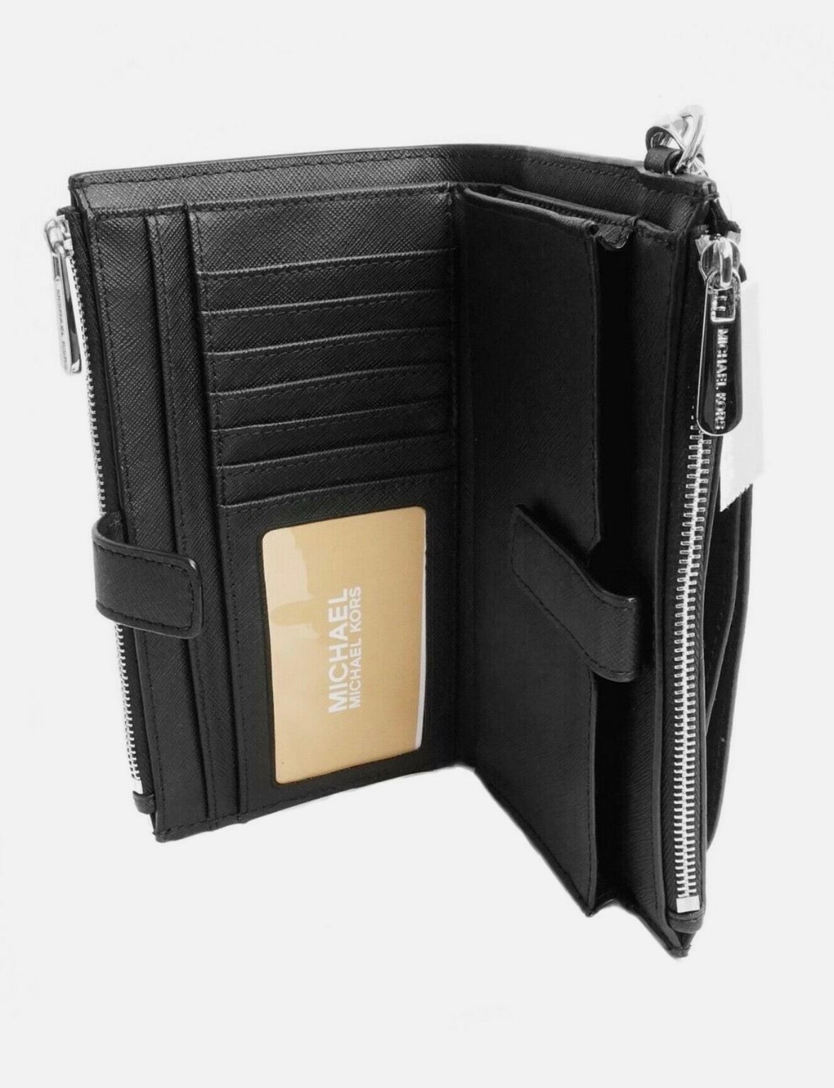 Michael Kors Double Zip schwarz silber