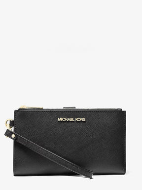 Michael Kors Jet Set Double Zip Handgelenktasche in Brown