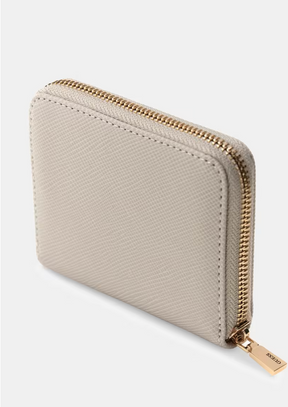GUESS Mini-Portemonnaie Laurel Saffian-Optik Beige