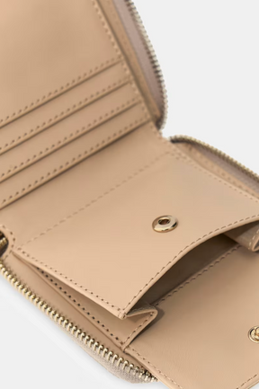 GUESS Mini-Portemonnaie Laurel Saffian-Optik Beige