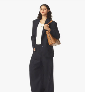 MCM Liz Wendeshopper In Visetos - Cognac
