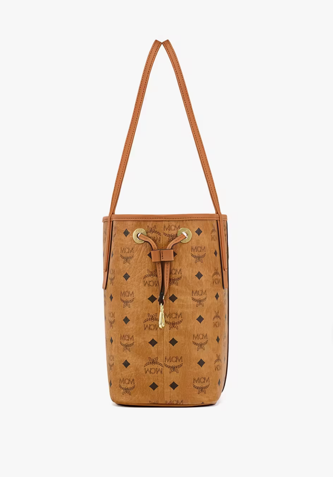 MCM Liz Wendeshopper In Visetos - Cognac