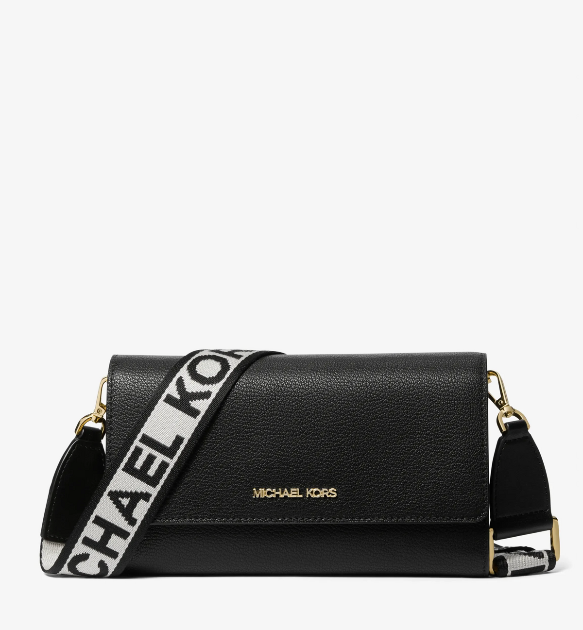 Michael Kors Jet Set Large Leather Crossbody Bag - schwarz
