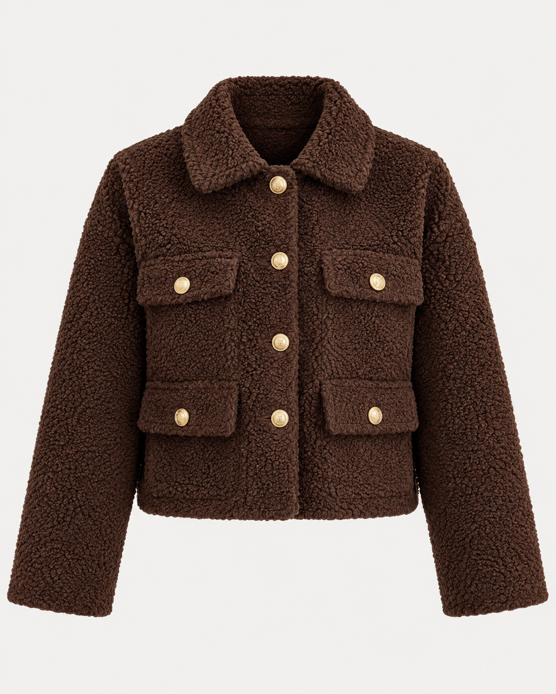 Bouclé-Jacke Celina mit goldenen Knöpfen