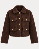 Bouclé-Jacke Celina mit goldenen Knöpfen