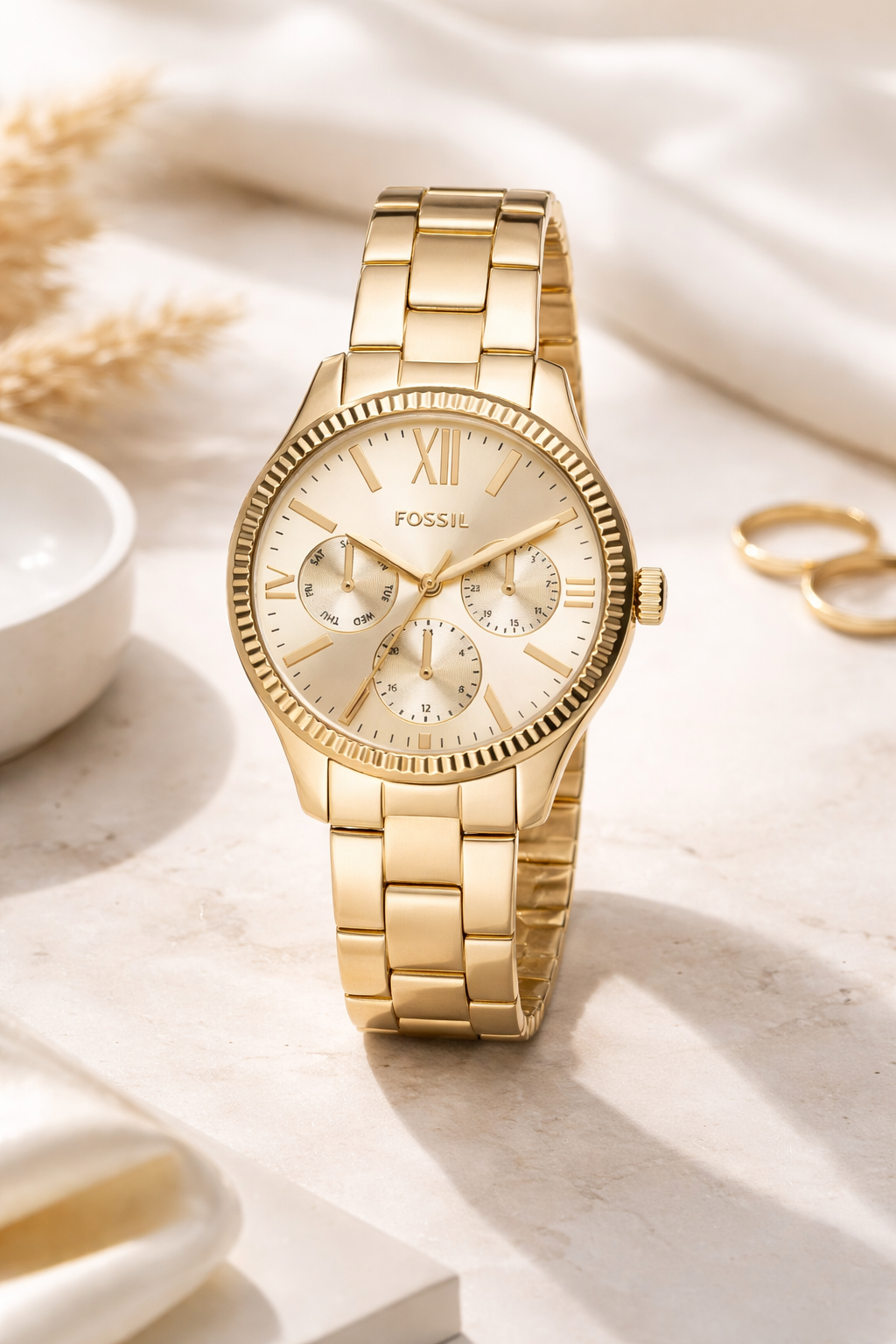 fossil Uhr gold 36 mm damenuhr 