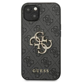 Guess 4G Big Metal Logo iPhone Hardcase in Grau