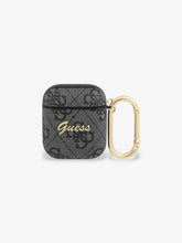 Guess AirPods 1/2 Hülle grey 4G Script Metal Collection