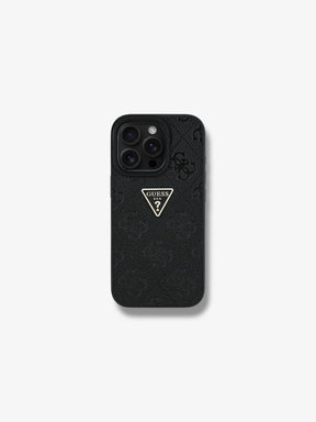 Guess Hot Stamp 4G Pattern Triangle Metal Logo iPhone 16 Pro Max