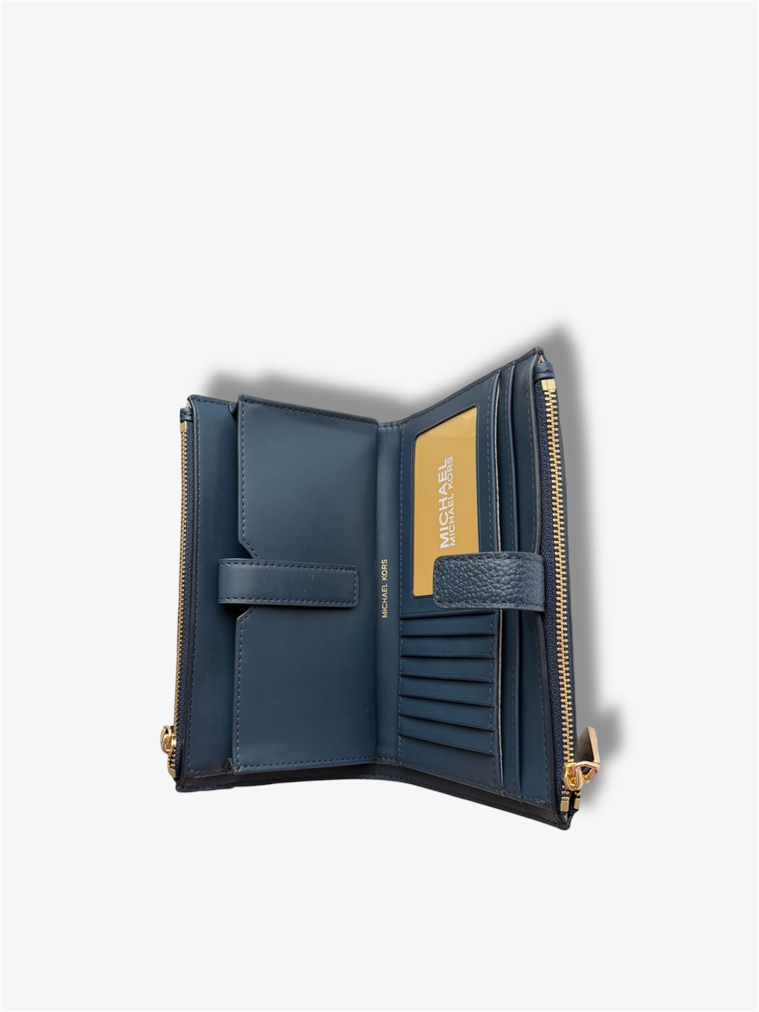 Michael Kors Double Zip Geldbörse mit Handyfach navy