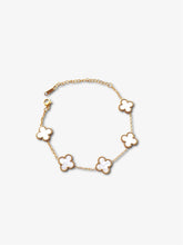 AMARÉ Kleeblatt Edelstahl Armband weiss