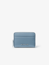 Michael Kors Jet Set Small Pebbled Leather Zip-Around Card Case denim