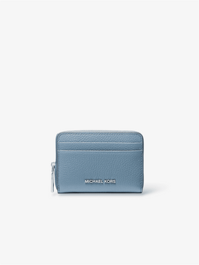 Michael Kors Jet Set Small Pebbled Leather Zip-Around Card Case denim