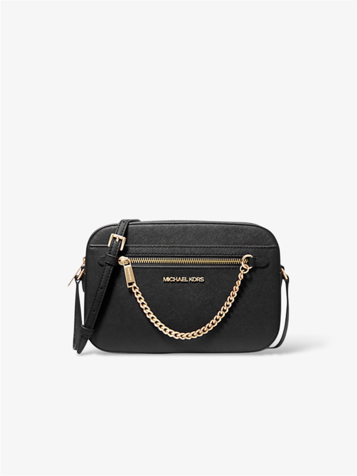 Michael Kors Jet Set Crossbody chain schwarz gold Vorderansicht