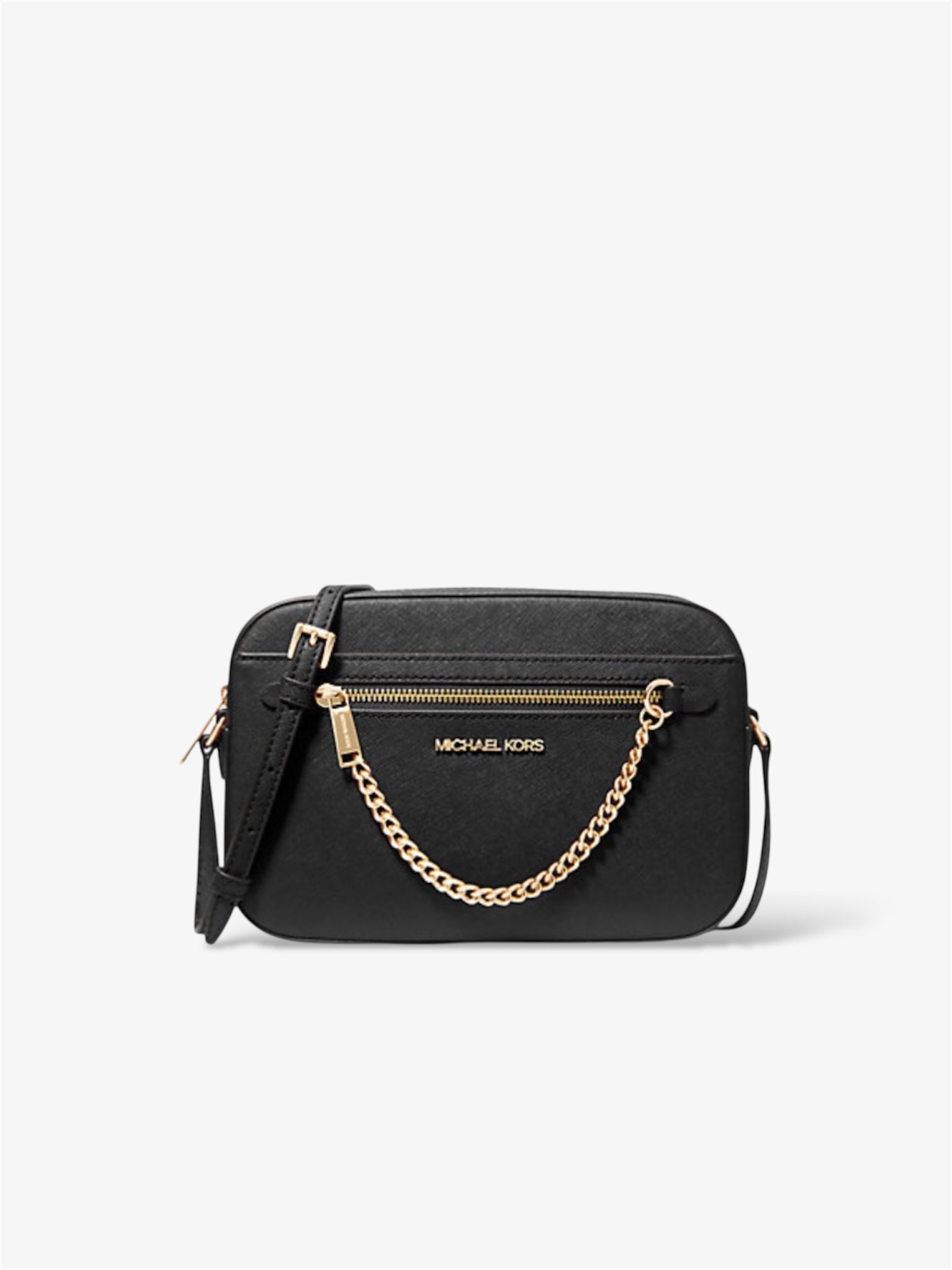 Michael Kors Jet Set Crossbody chain schwarz gold Vorderansicht