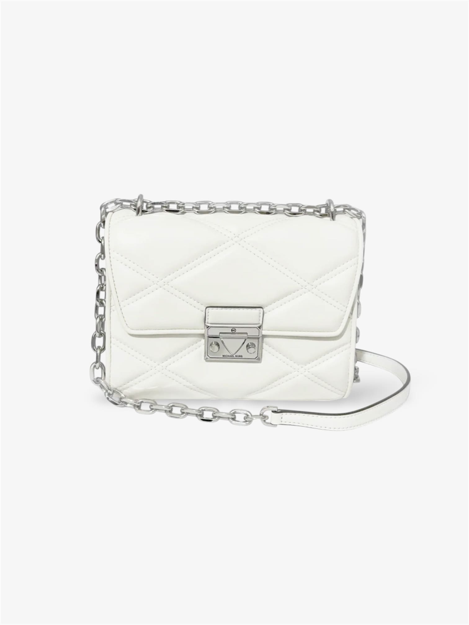 Michael Kors Serena Medium Quilted Crossbody Bag in Optic White 35S2SNRL2U Vorderansicht