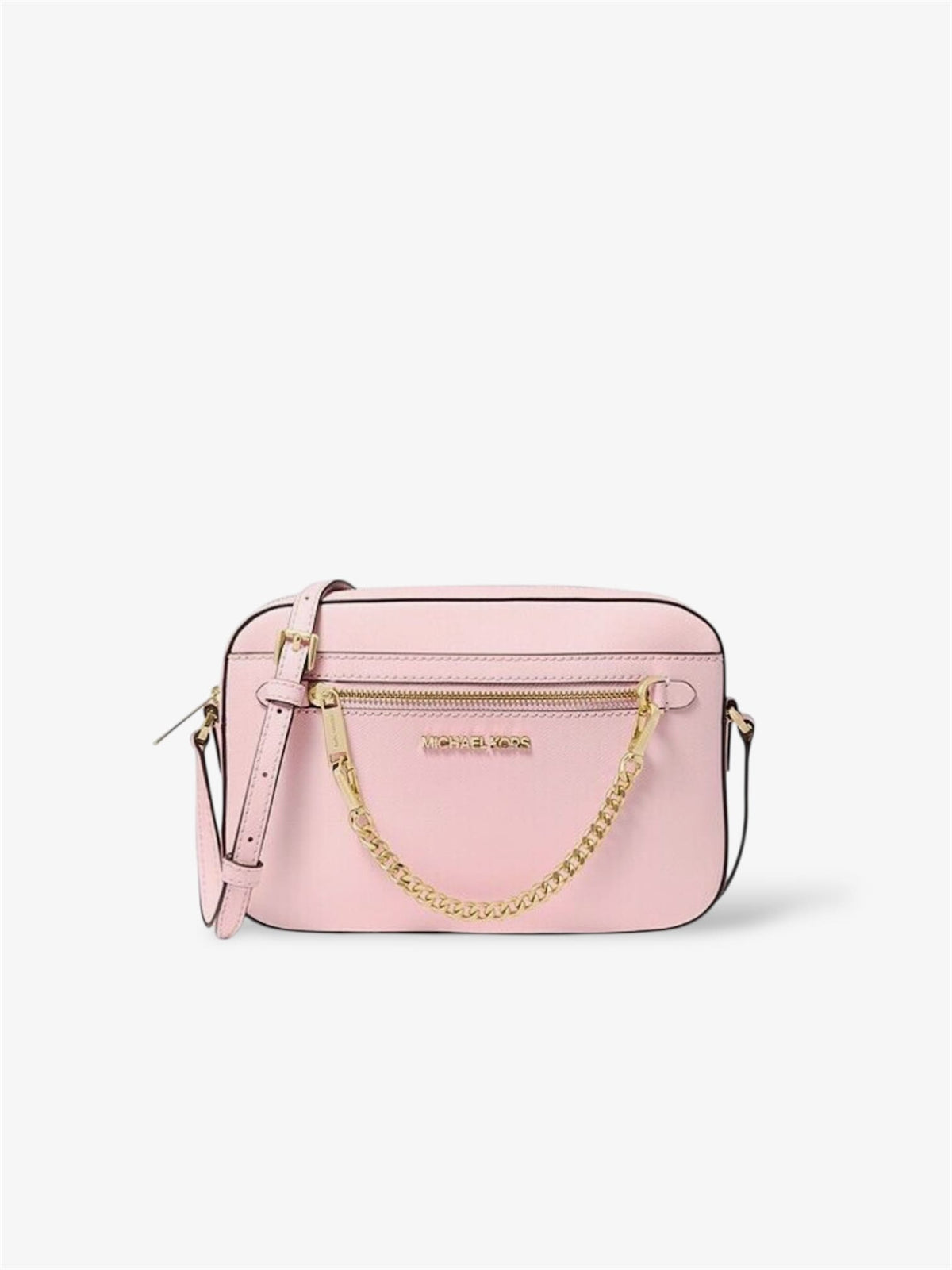 Michael Kors Jet Set Crossbody Bag in Powder Blush – Vorderansicht der eleganten Umhängetasche aus Saffiano-Leder