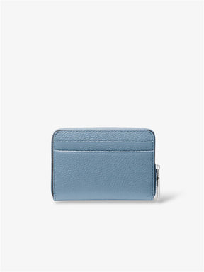 Michael Kors Jet Set Small Pebbled Leather Zip-Around Card Case denim