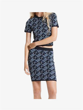 Michael Kors Empire Signature Jacquard Minirock in Blau