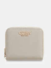 GUESS Mini-Portemonnaie Laurel Saffian-Optik in Beige
