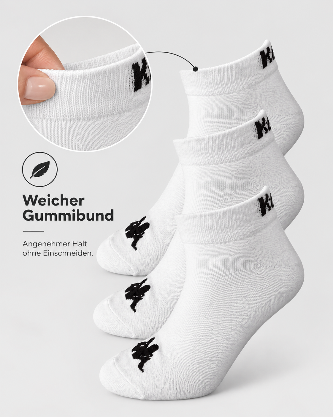 3x Sportsocken Sneaker-Socken Baumwoll-Strümpfe