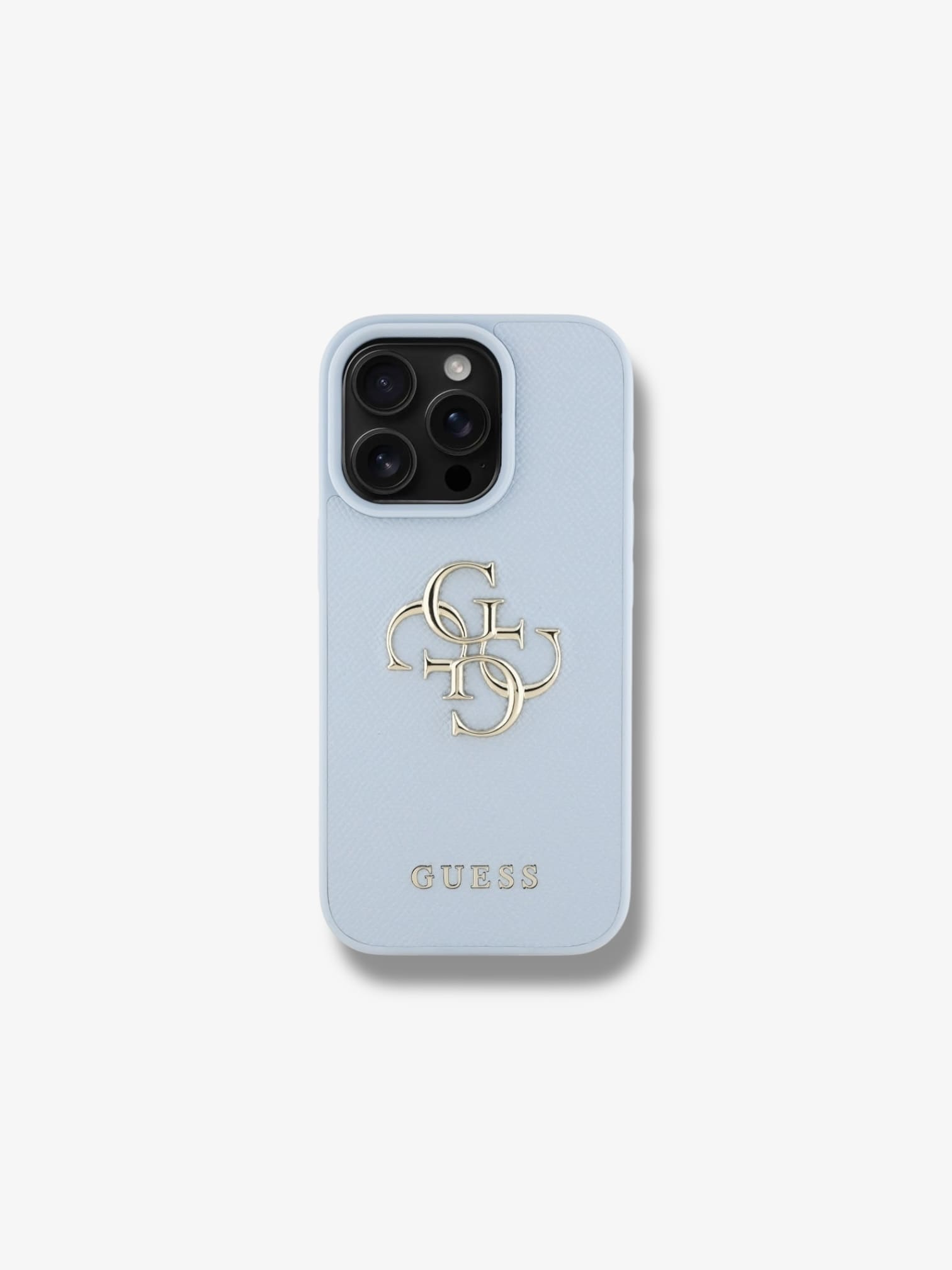 Guess Grained Big 4G Logo Small Classic Logo iPhone 16 Pro blue