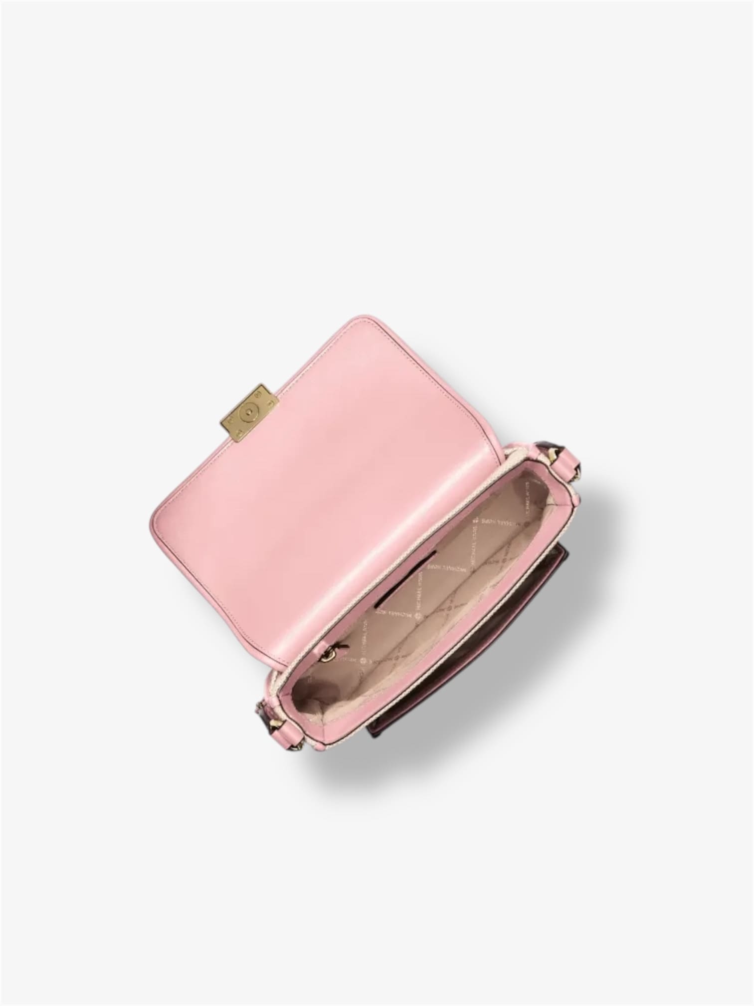 Innenansicht der Michael Kors Messenger Bag – Blick auf Reißverschlussfach und Futter