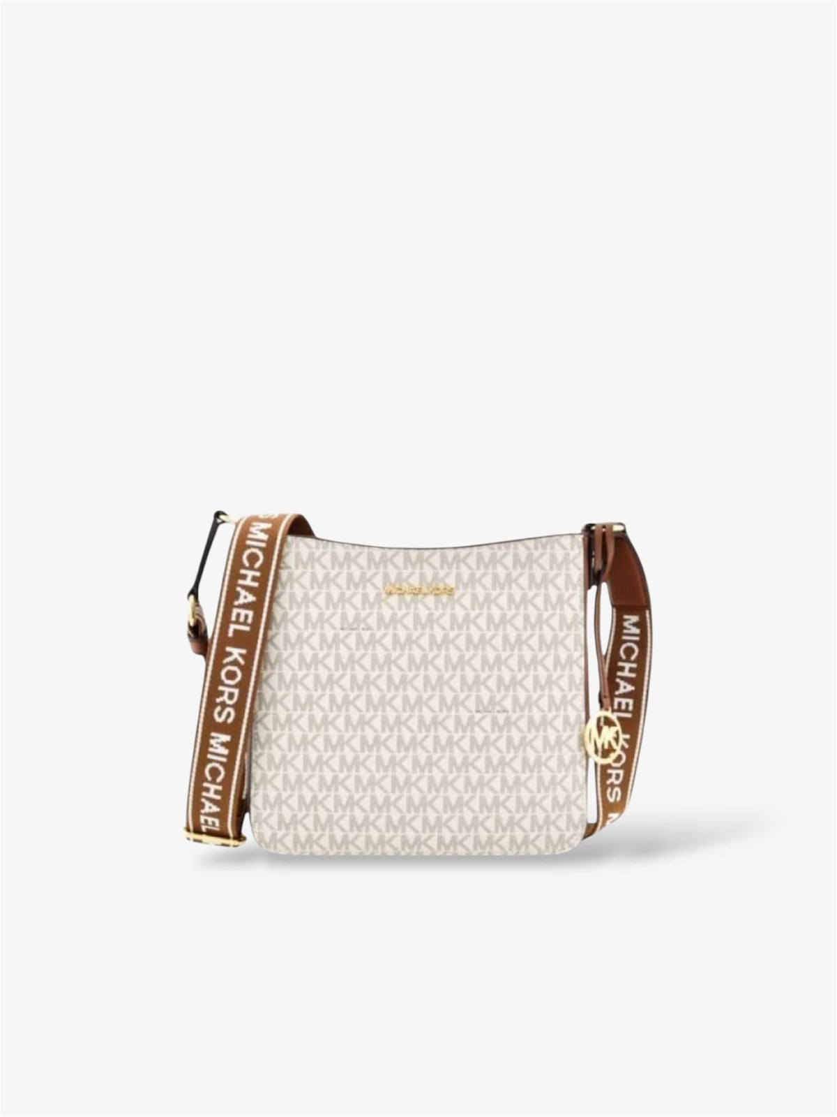 Michael Kors Messenger Umhängetasche Logo-Print in Vanilla – Vorderansicht der stilvollen Crossbody Bag für Damen