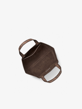 Innenansicht des MICHAEL MICHAEL KORS Jordi Small Shoppers mit Steckfach und Canvas-Innenraum